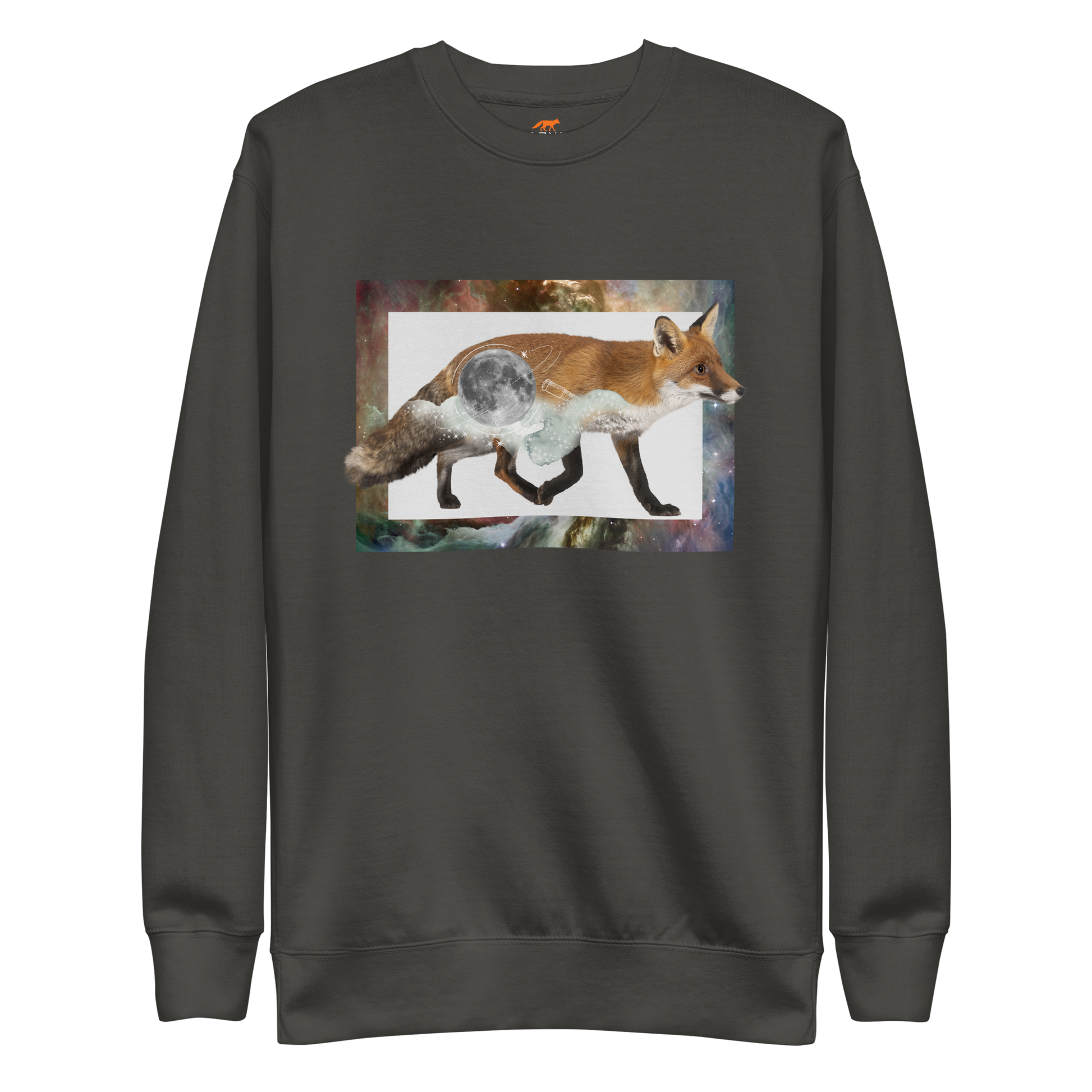 Space Fox Graphic Premium Sweatshirt Online - Vintage Black - Boozy Fox