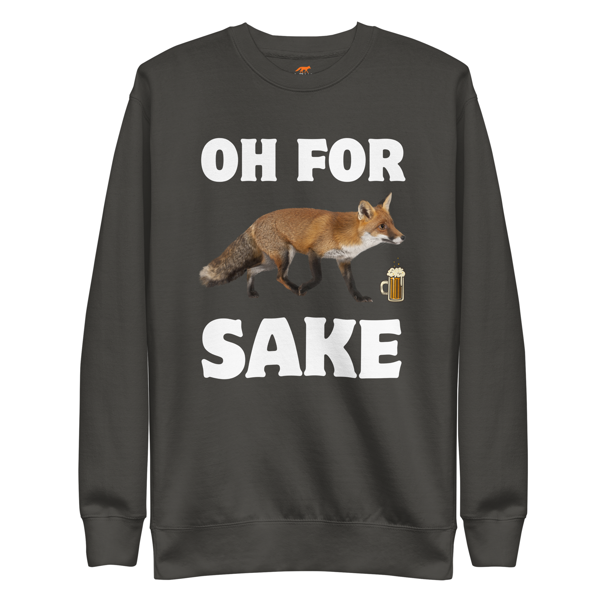Oh For Fox Sake Graphic Premium Sweatshirt Online - Vintage Black - Boozy Fox