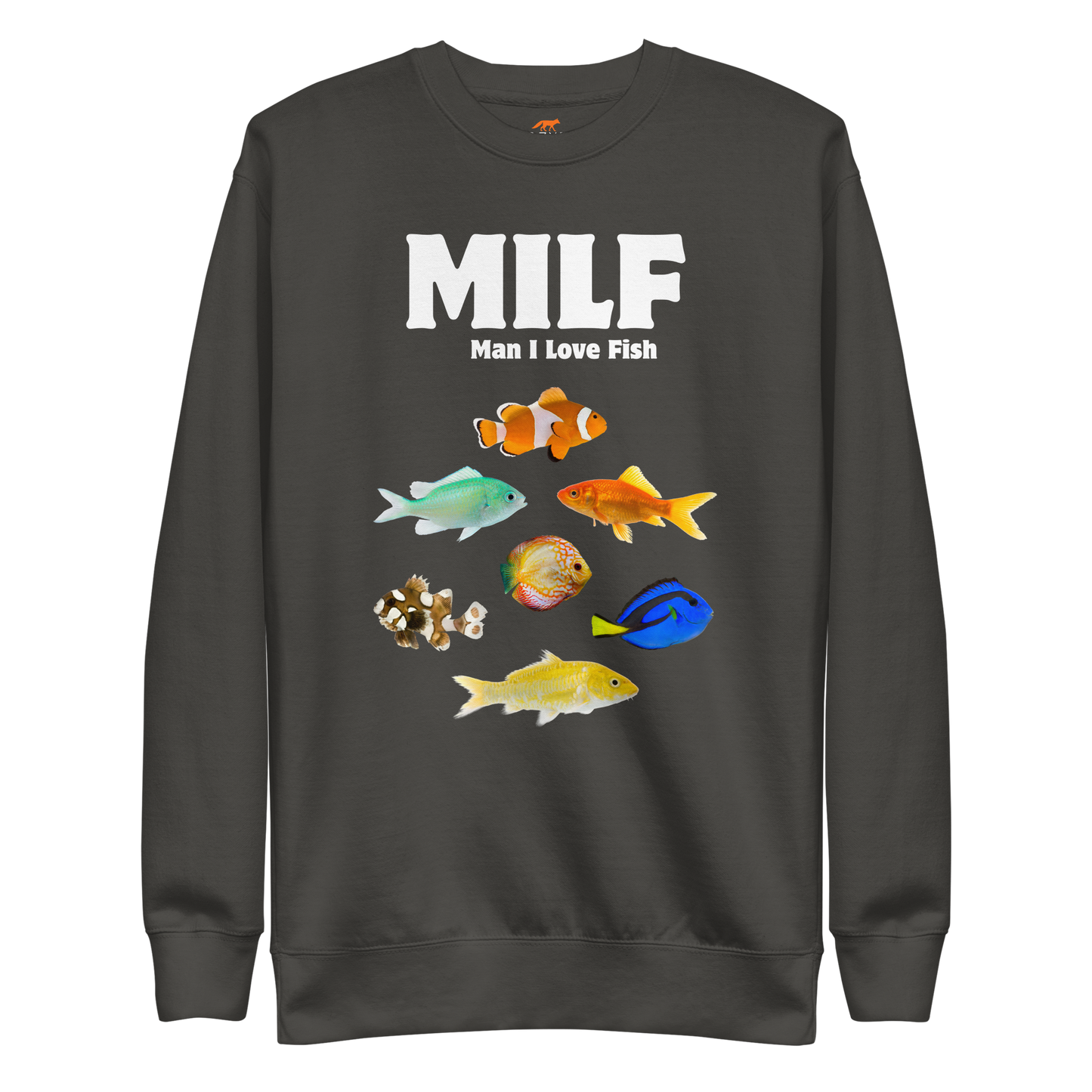 Man I Love Fish Graphic Premium Sweatshirt Online - Vintage Black - Boozy Fox
