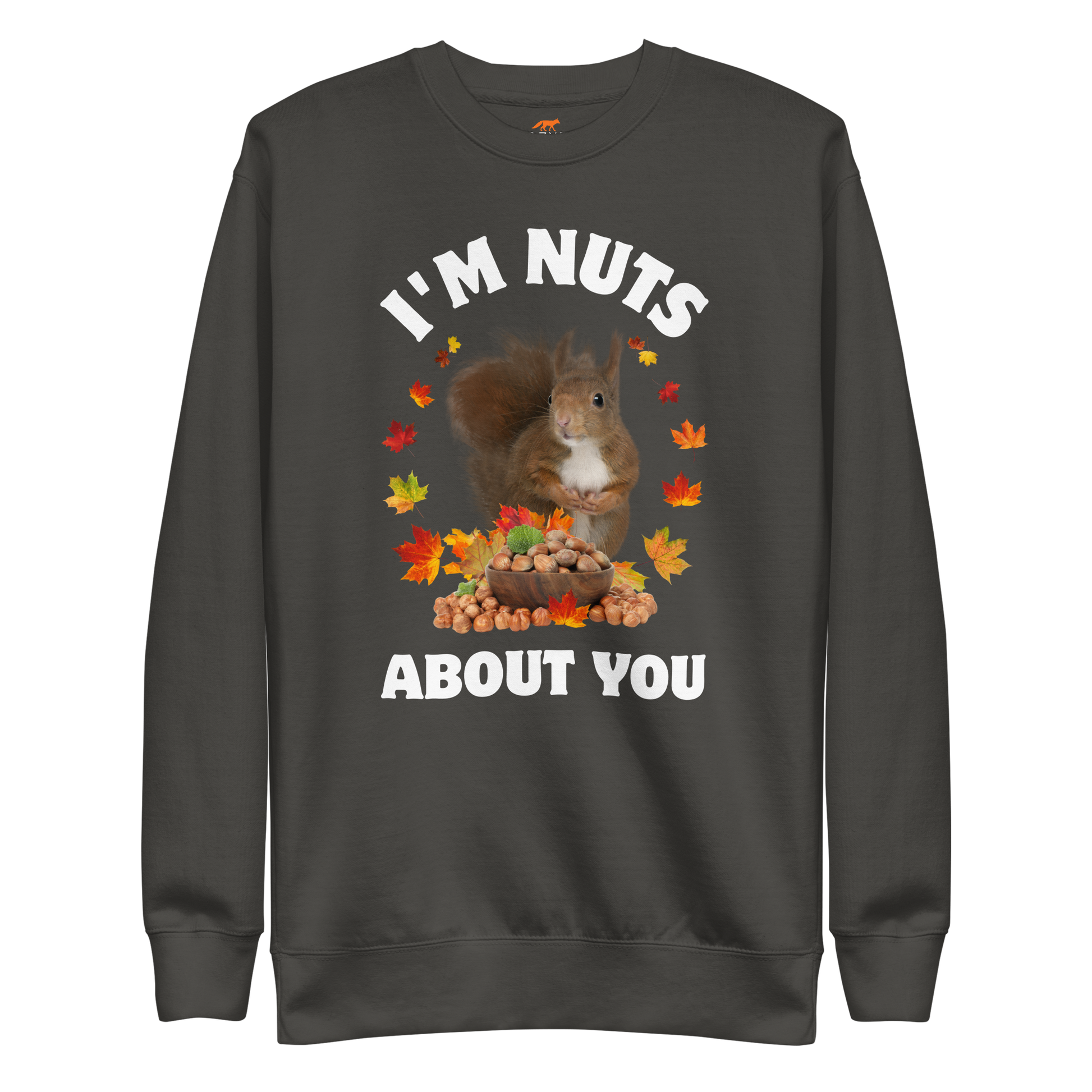 I’m Nuts About You Squirrel Graphic Premium Sweatshirt Online - Vintage Black - Boozy Fox