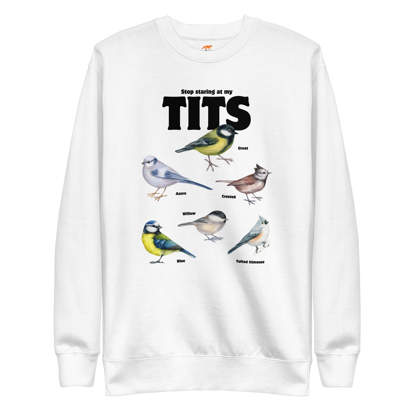 Stop Staring At My Tits Graphic Premium Sweatshirt Online - White - Boozy Fox