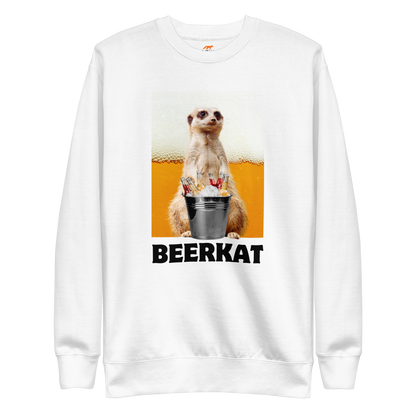 Meerkat Graphic Premium Sweatshirt Online - White - Boozy Fox