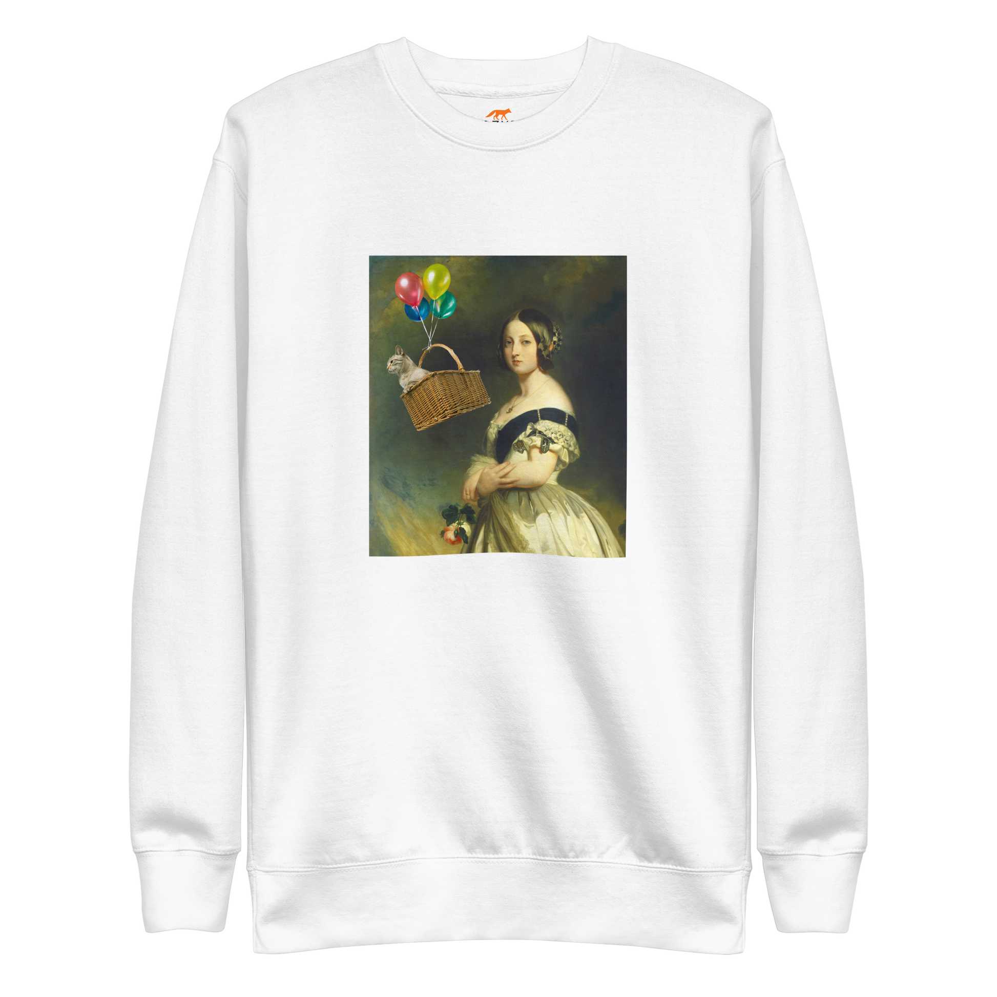 Young Queen Victoria Graphic Premium Sweatshirt Online - White - Boozy Fox