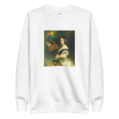 Young Queen Victoria Graphic Premium Sweatshirt Online - White - Boozy Fox