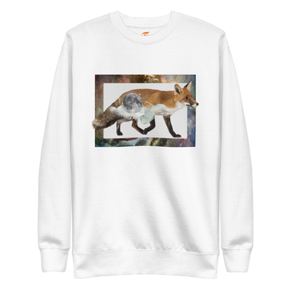 Space Fox Graphic Premium Sweatshirt Online - White - Boozy Fox