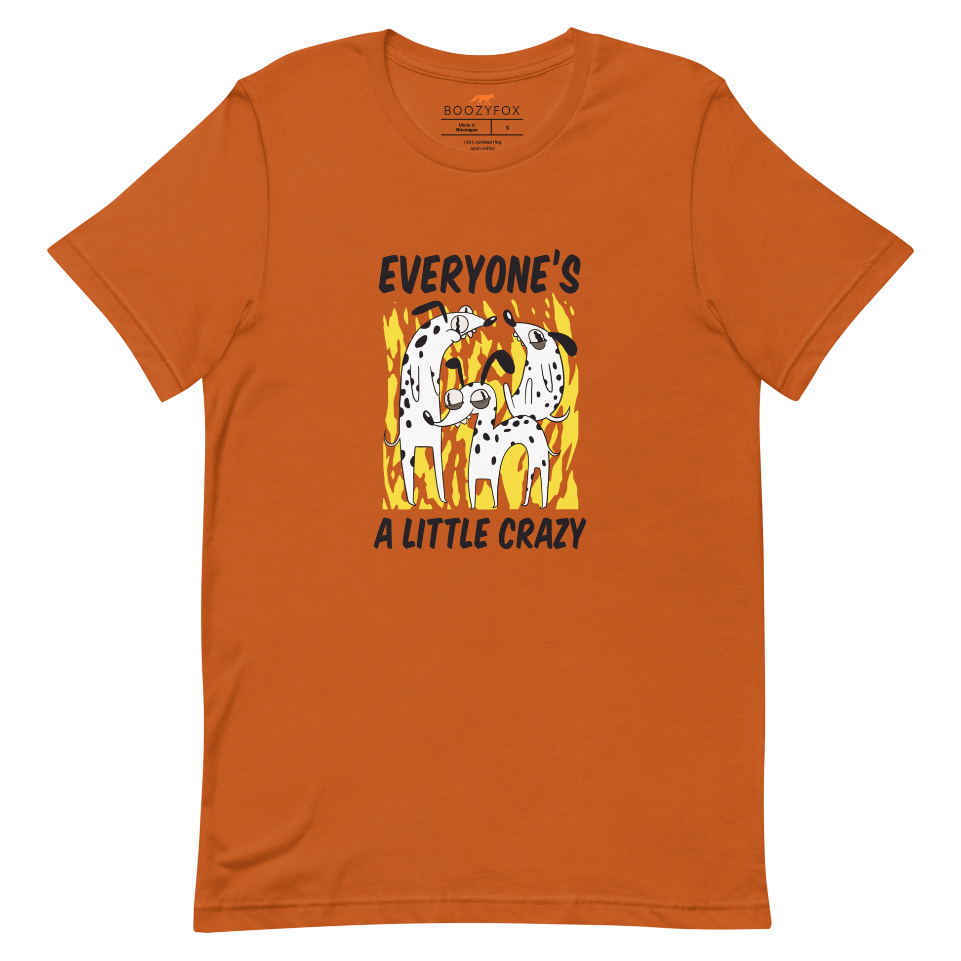 Autumn Color Premium Dog T-Shirt featuring a Everyone's A Little Crazy graphic on the chest - Funny Graphic Dog Tees - Boozy Fox