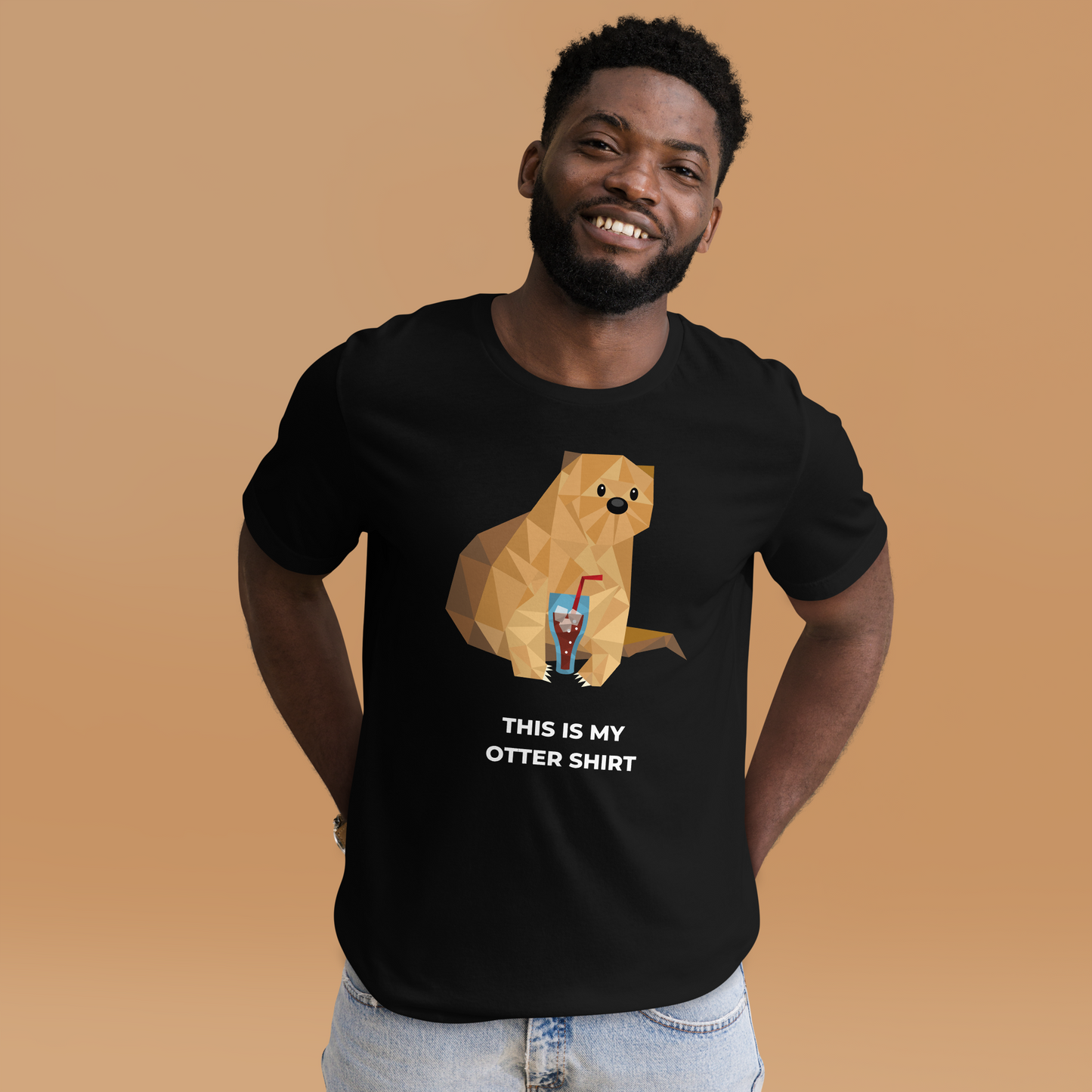 Smiling Man Wearing a Black Otter Tee - Boozy Fox