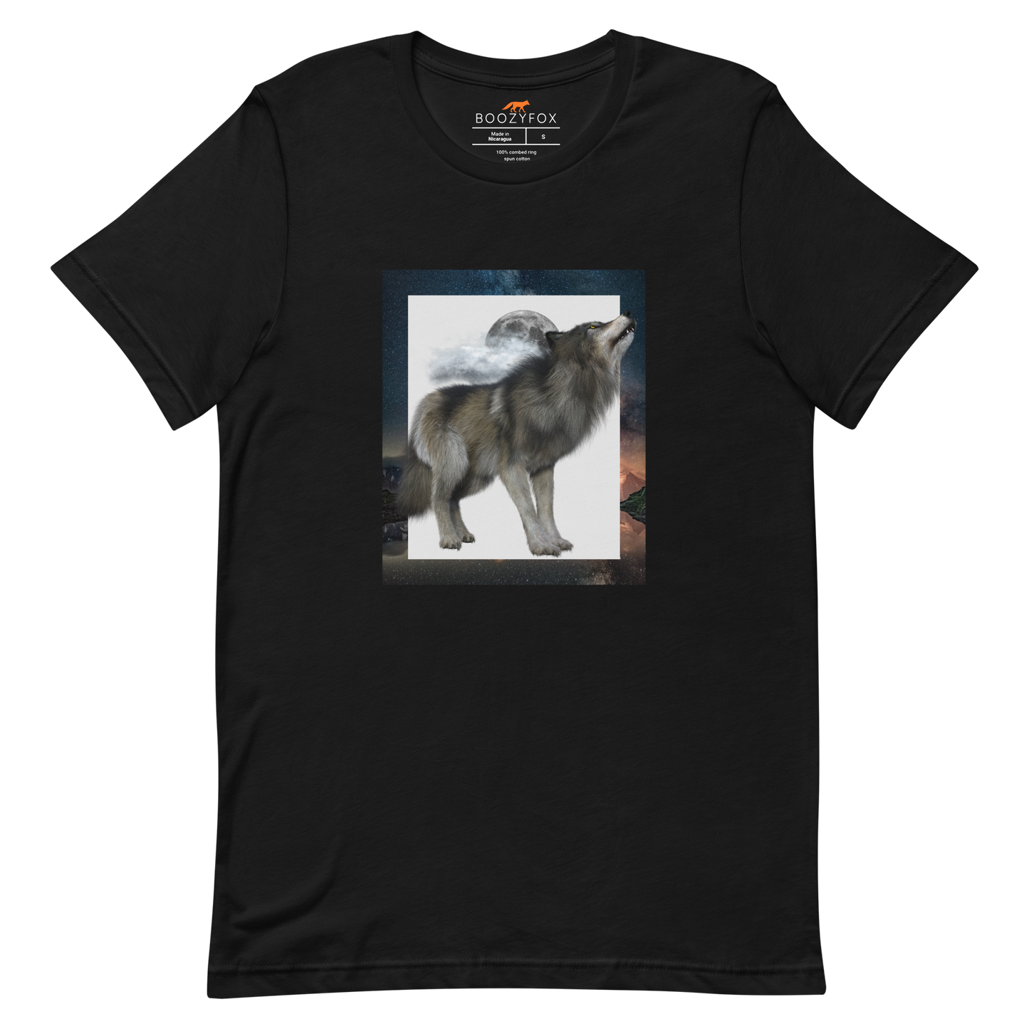 Black Wolf Premium T-Shirt - Wolf Graphic T-Shirts - Boozy Fox