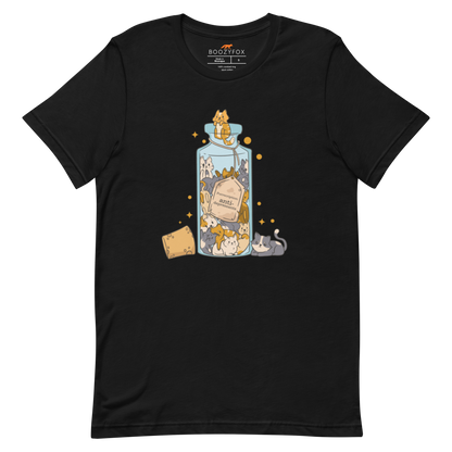 Black Premium Cat T-Shirt featuring a funny Anti-Depressants graphic on the chest - Cute Graphic Cat Tees - Boozy Fox
