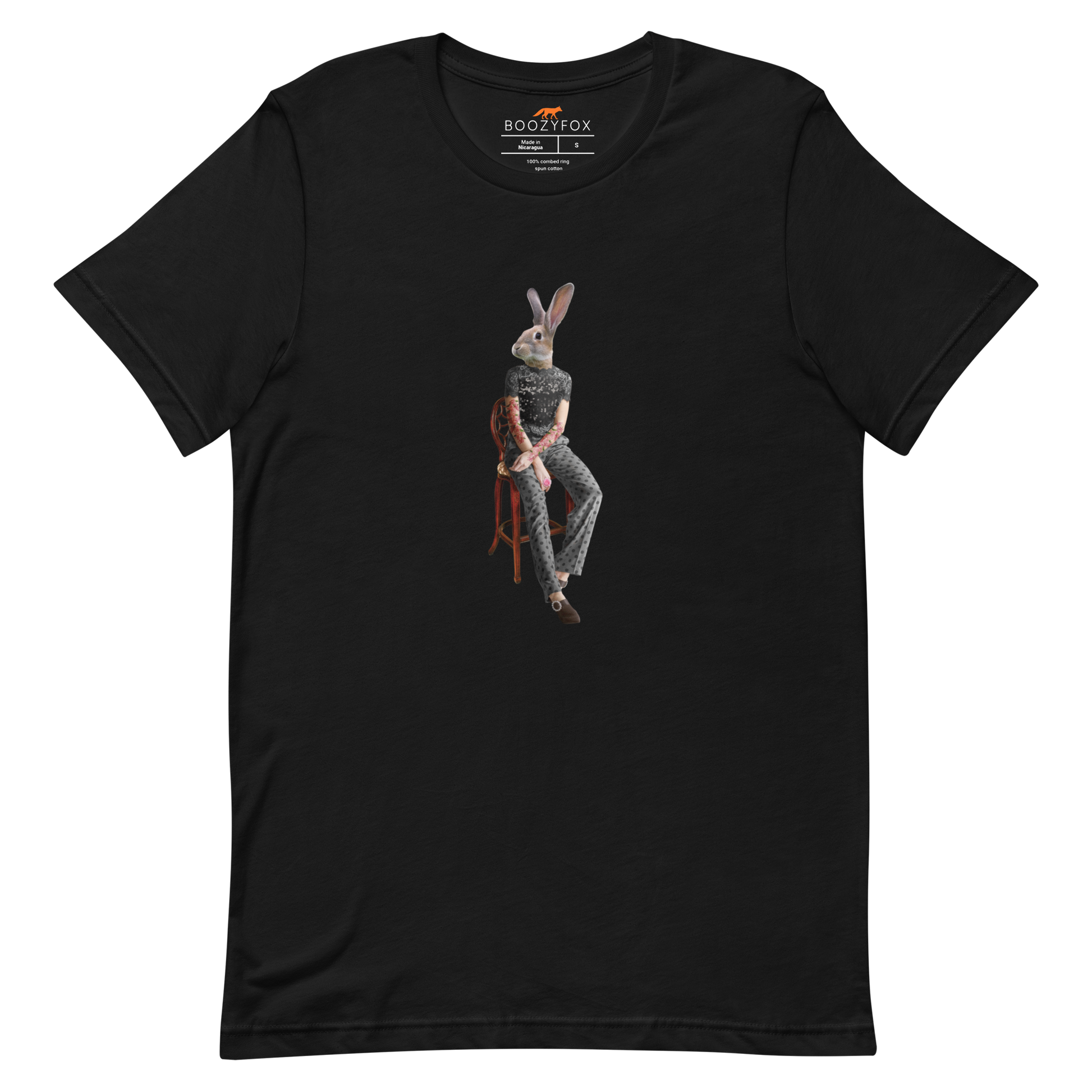 Anthropomorphic Rabbit Tee Online - Black - Boozy Fox