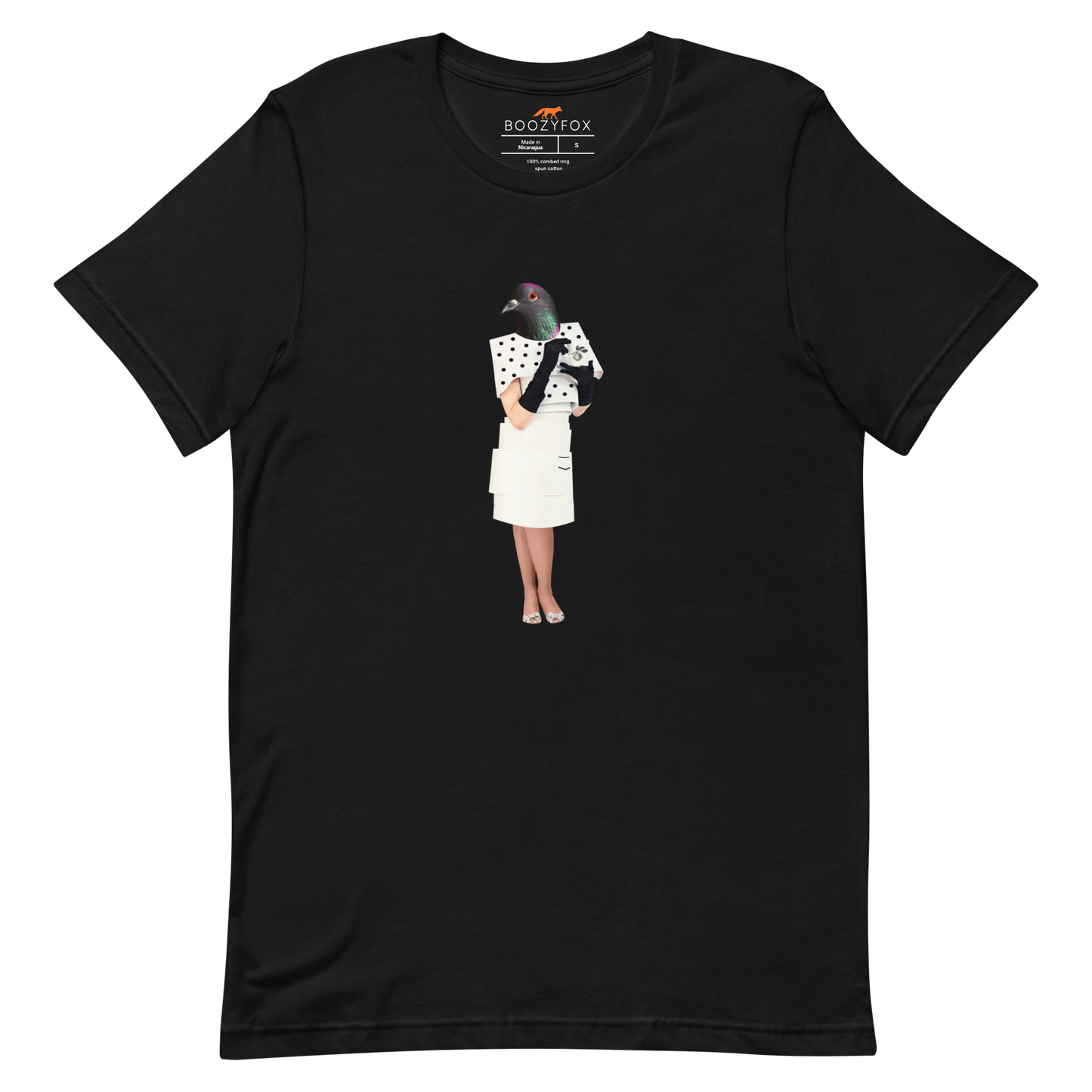 Anthropomorphic Pigeon Tee Online - Black - Boozy Fox