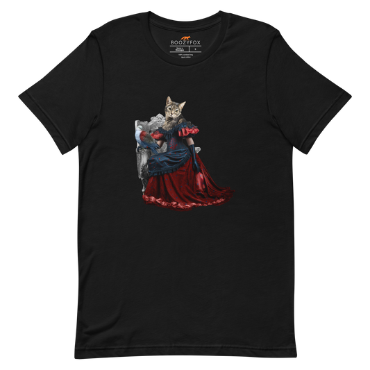Black Premium Cat T-Shirt featuring an Anthropomorphic Cat graphic on the chest - Funny Graphic Cat Tees - Boozy Fox