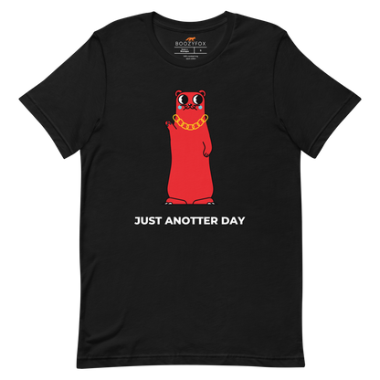 Black Premium Otter T-Shirt featuring a Just Anotter Day graphic on the chest - Funny Graphic Otter Tees - Boozy Fox