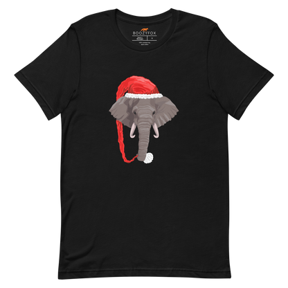 Christmas Elephant Tee Online - Black - Boozy Fox