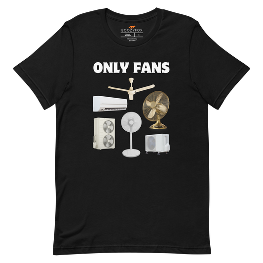 Black Premium Only Fans Tee featuring a fun Fans graphic on the chest - Best Graphic Tees - Boozy Fox