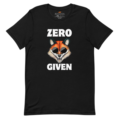 Black Premium Fox Tee featuring a Zero Fox Given graphic on the chest - Funny Graphic Fox Tees - Boozy Fox