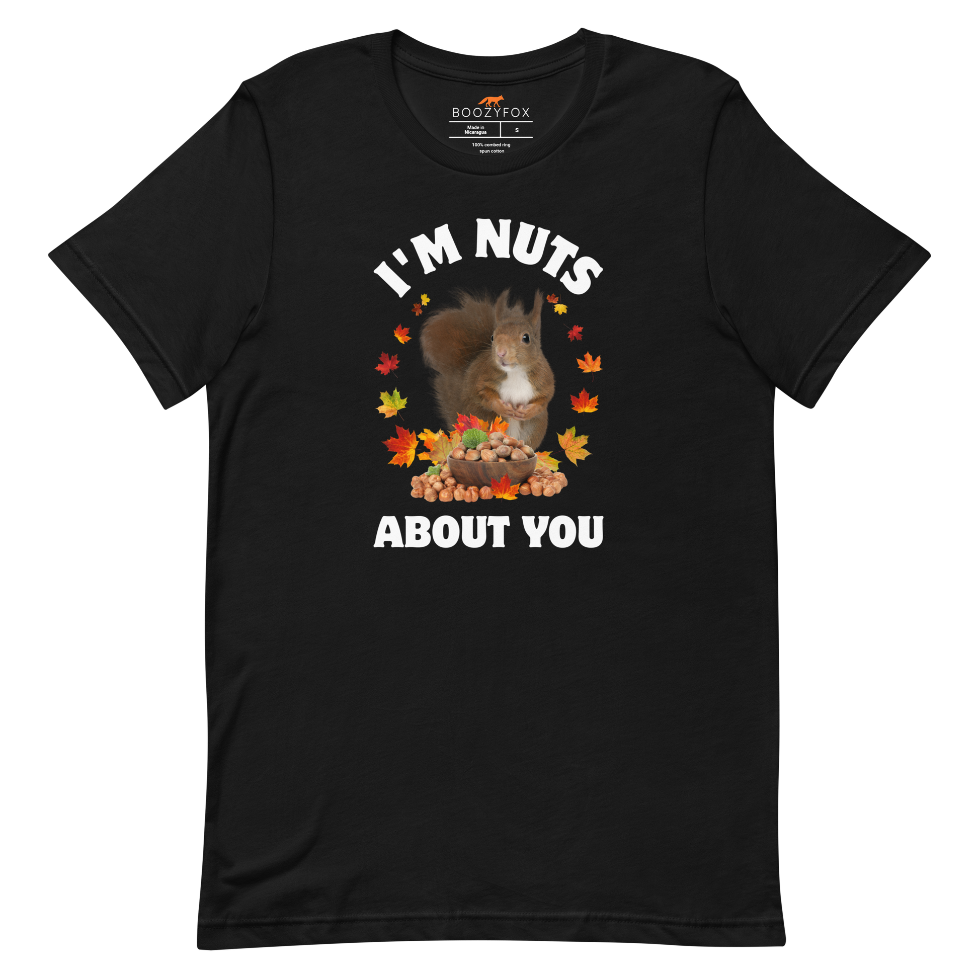 I’m Nuts About You Squirrel Tee Online - Black - Boozy Fox