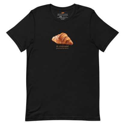 Funny Le Croissant lightweight graphic tee in black by Boozy Fox