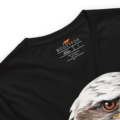 Product details of a Black Premium Eagle T-Shirt featuring an eye-catching I Am Eagle to Party graphic on the chest - Funny Graphic Eagle Tees - Boozy Fox