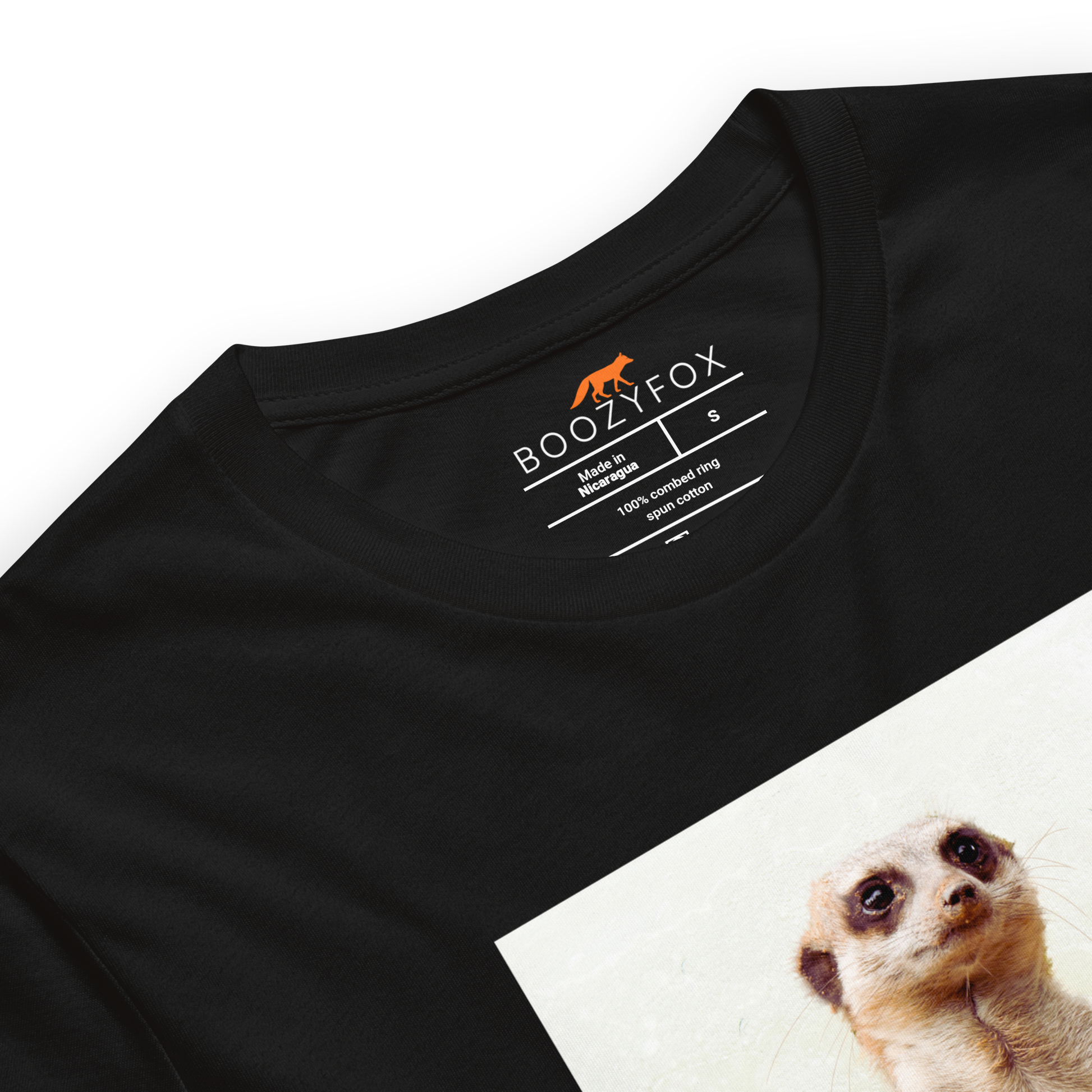 Product Details of a Black Meerkat Tee - Boozy Fox