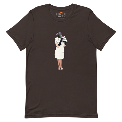 Anthropomorphic Pigeon Tee Online - Brown - Boozy Fox