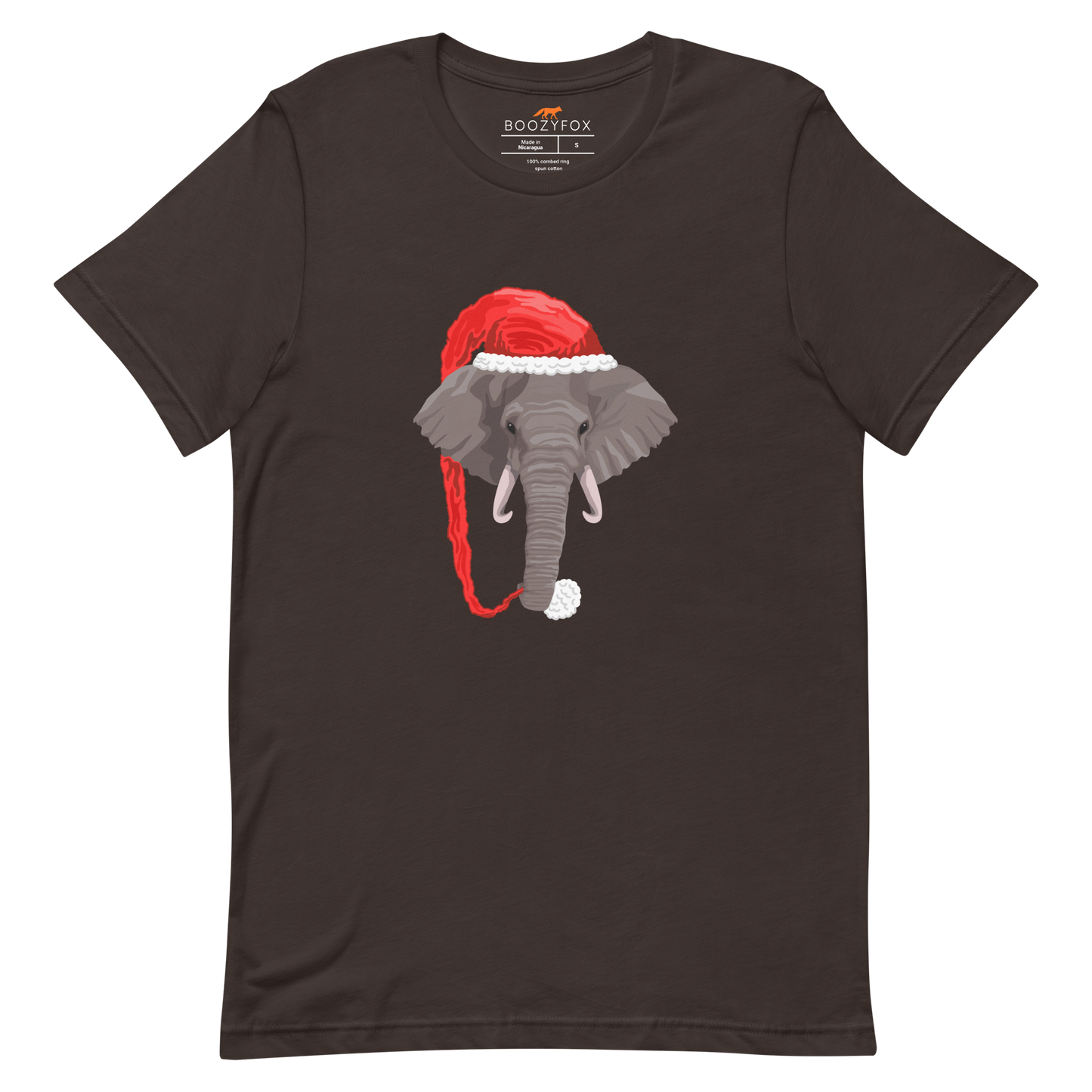 Christmas Elephant Tee Online - Brown - Boozy Fox