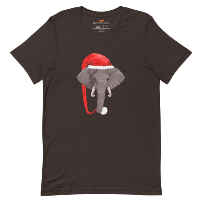 Christmas Elephant Tee Online - Brown - Boozy Fox