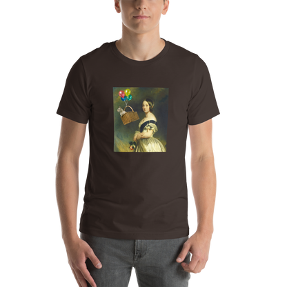 Man wearing a brown Young Queen Victoria Premium Tee - Boozy Fox