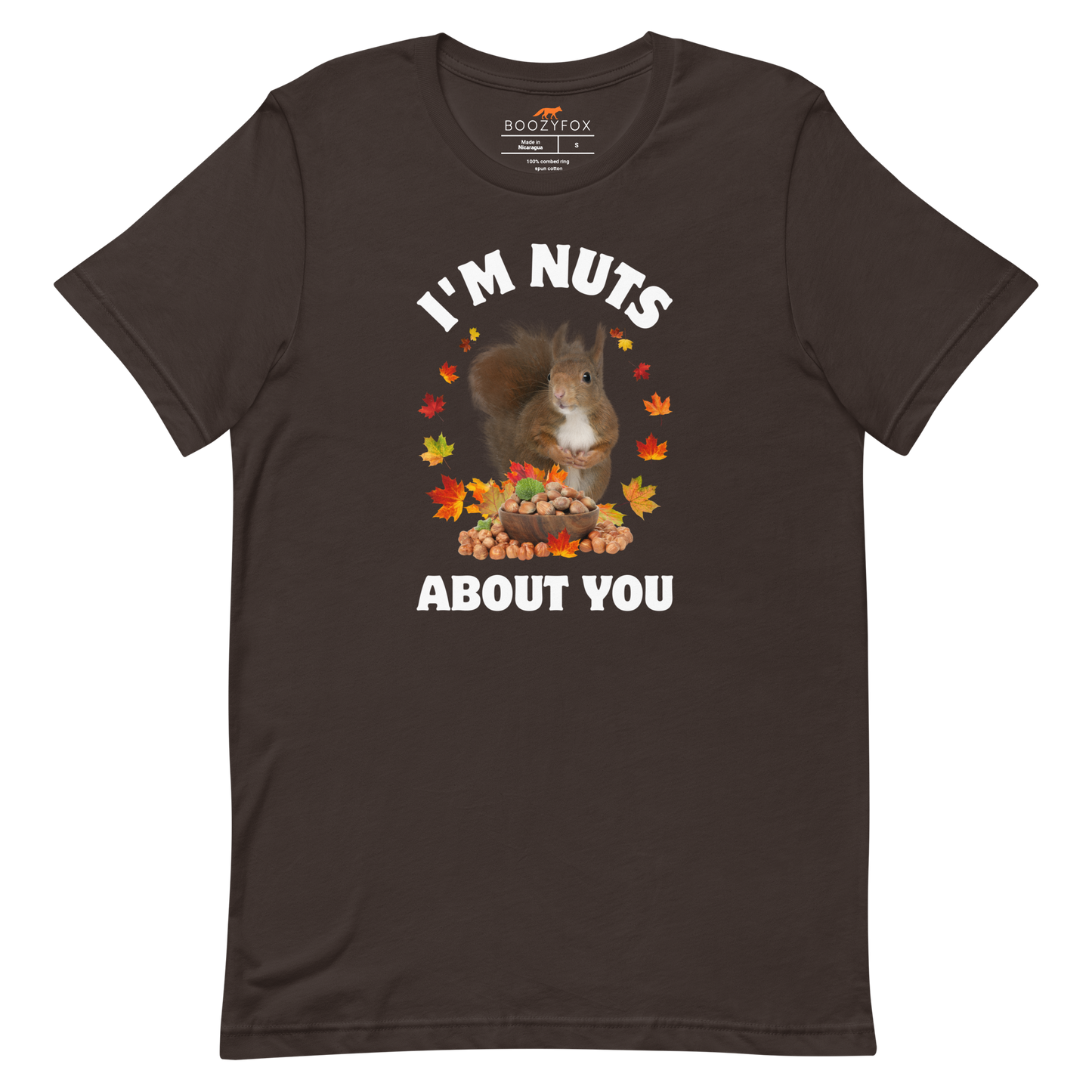 I’m Nuts About You Squirrel Tee Online - Brown - Boozy Fox