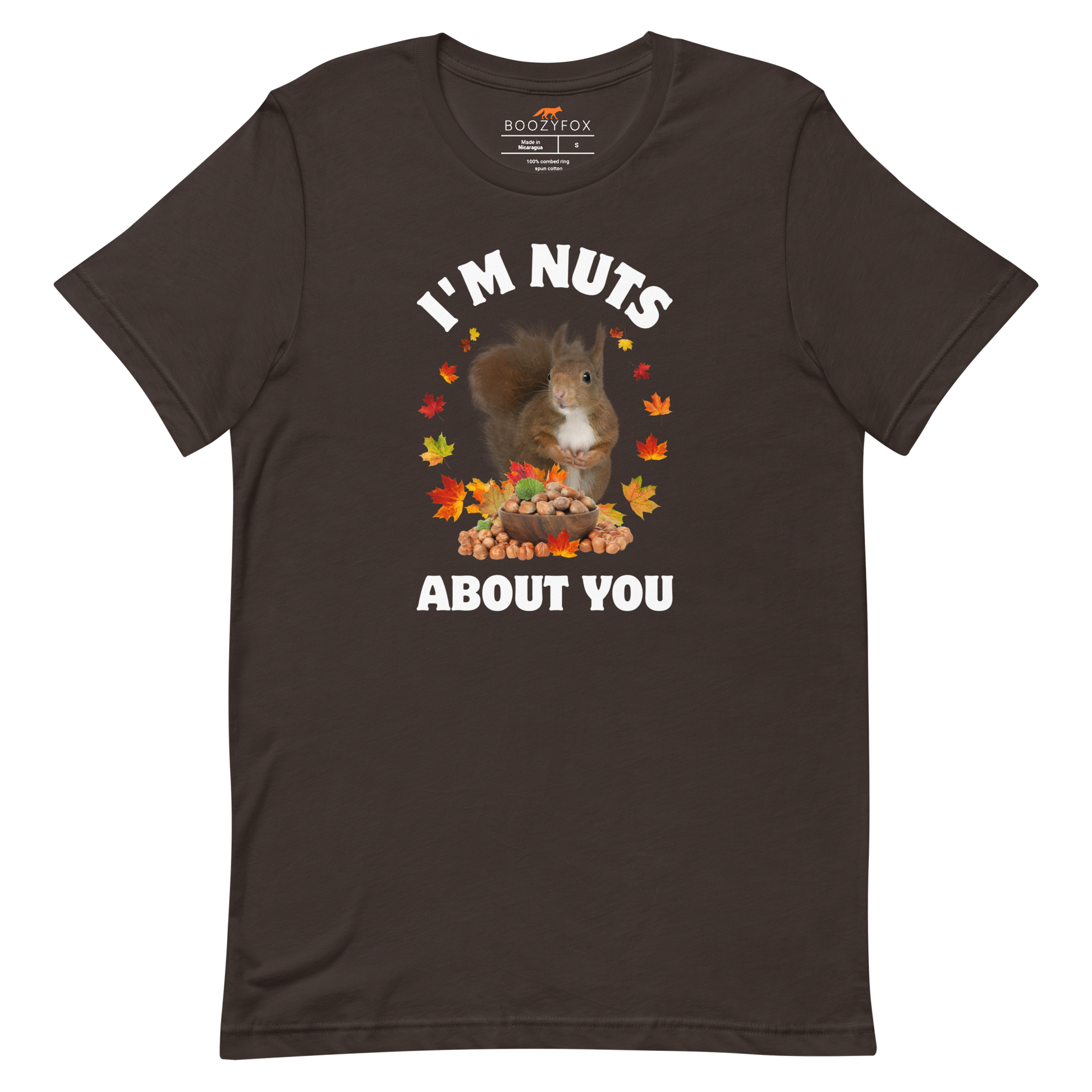 I’m Nuts About You Squirrel Tee Online - Brown - Boozy Fox