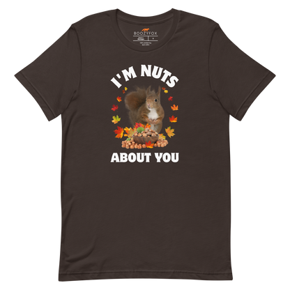 I’m Nuts About You Squirrel Tee Online - Brown - Boozy Fox
