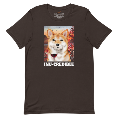 Funny Shiba Inu lightweight graphic tee in brown by Boozy Fox