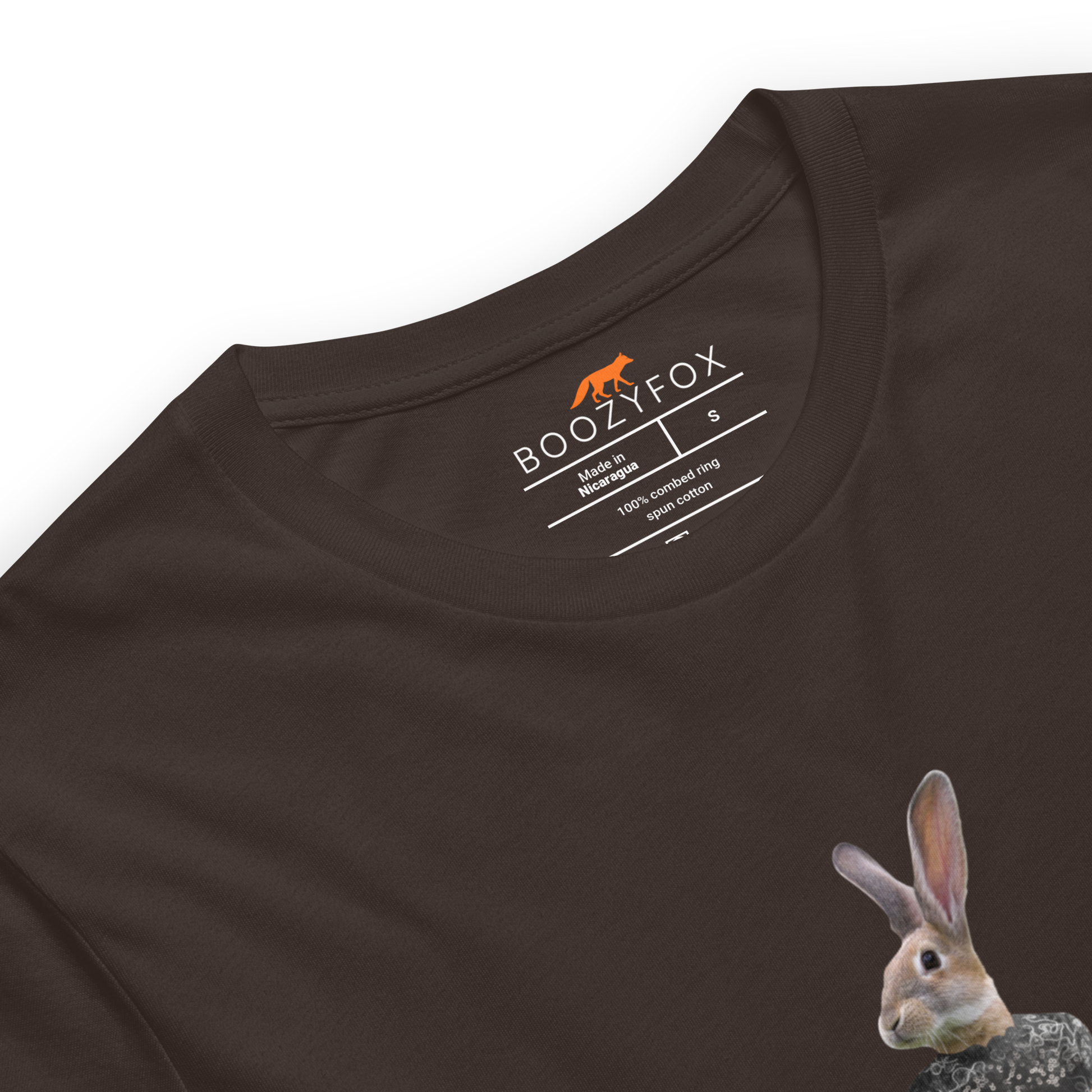 Product details of a Brown Anthropomorphic Rabbit Tee - Boozy Fox