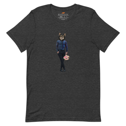 Dark Grey Heather Premium Dog T-Shirt featuring an Anthropomorphic Dog graphic on the chest - Funny Graphic Dog Tees - Boozy Fox