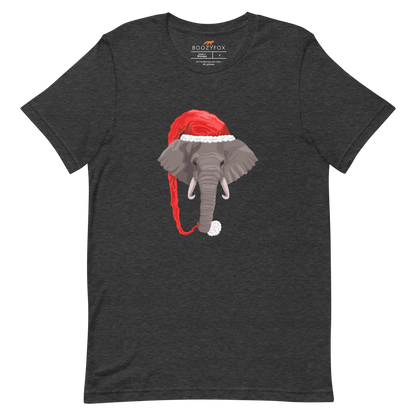 Christmas Elephant Tee Online - Dark Grey Heather - Boozy Fox