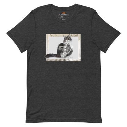 Royal Cat Tee Online - Dark Grey Heather - Boozy Fox