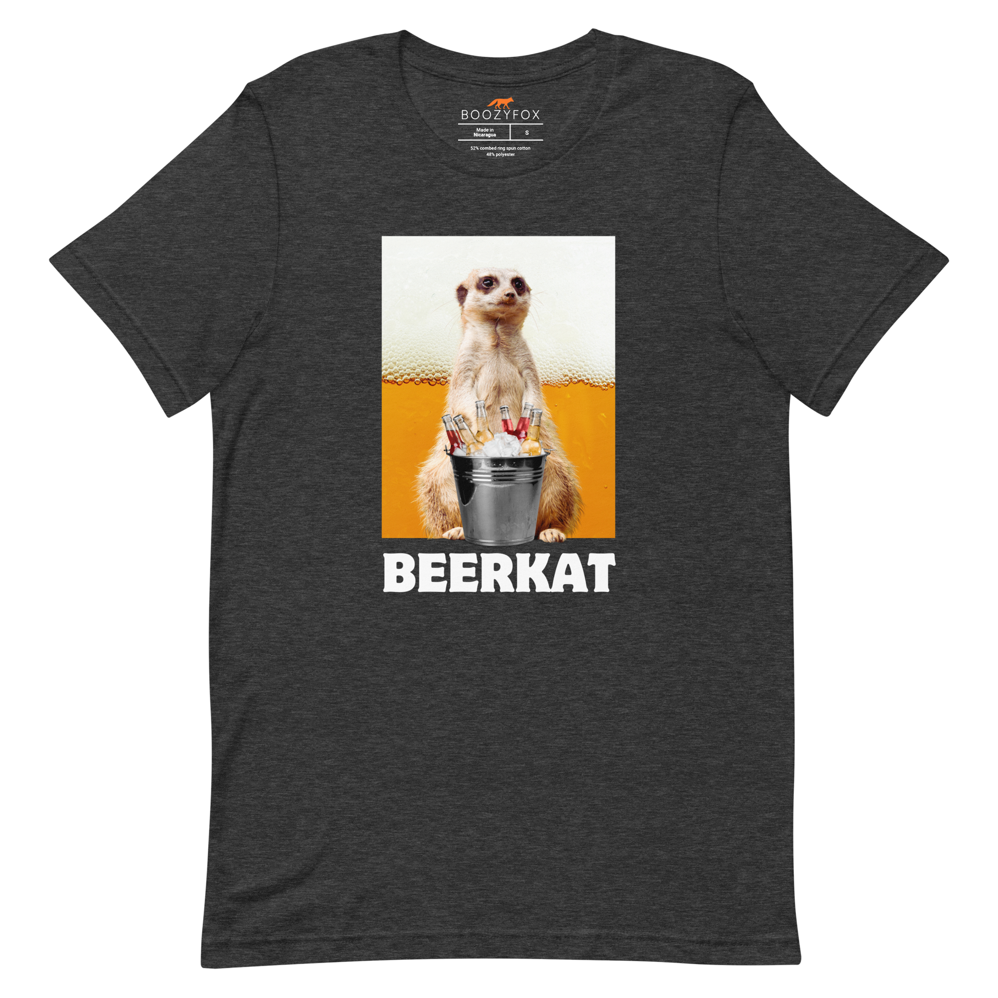 Meerkat Tee Online - Dark Grey Heather - Boozy Fox