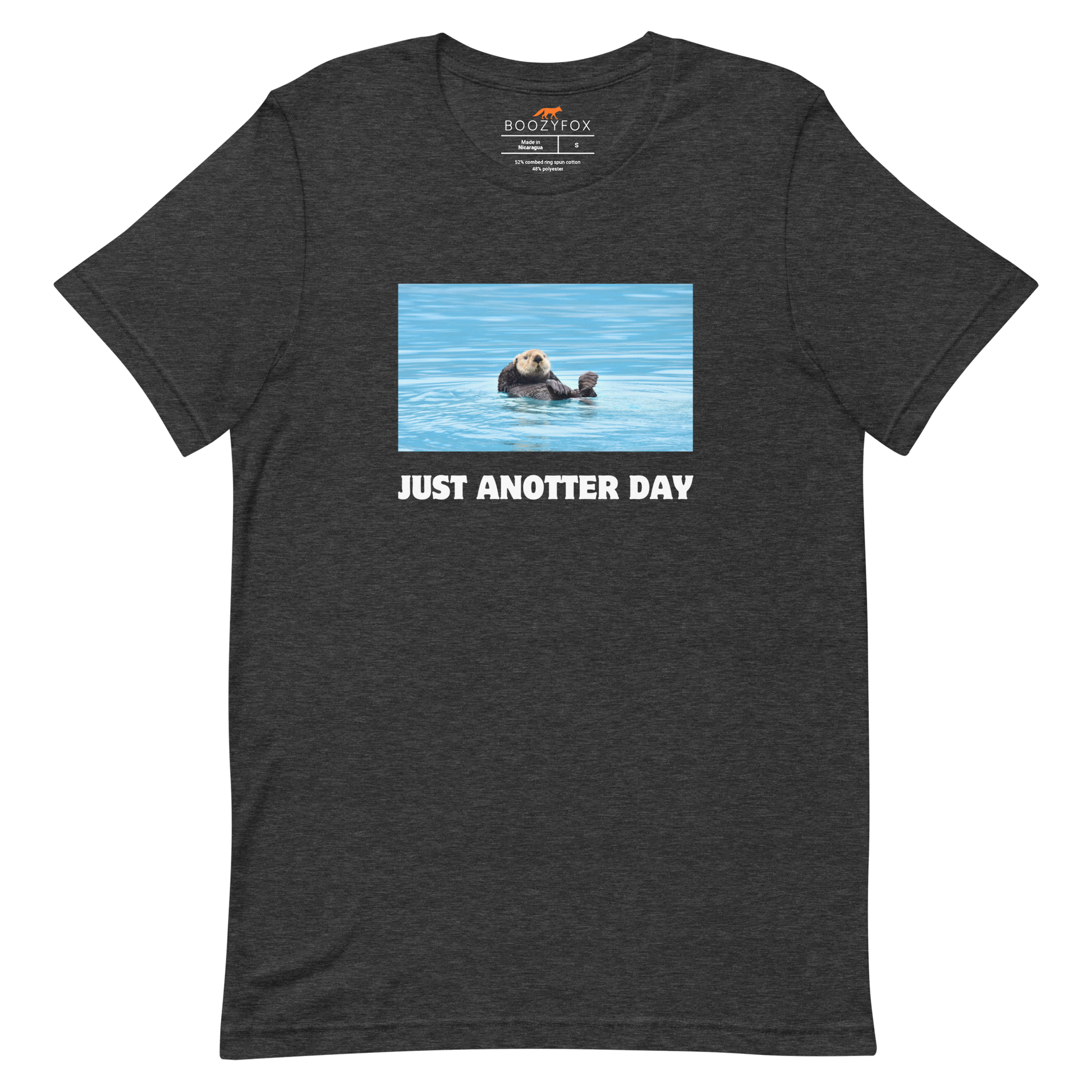Just Anotter Day Otter Tee Online - Dark Grey Heather - Boozy Fox