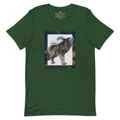 Forest Green Wolf Premium T-Shirt - Wolf Graphic T-Shirts - Boozy Fox
