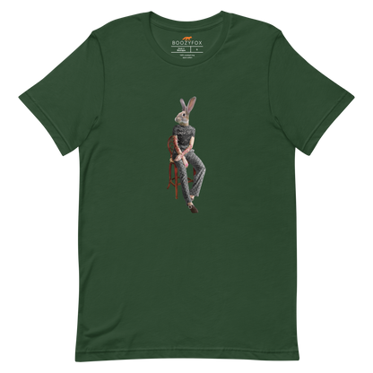 Anthropomorphic Rabbit Tee Online - Forest Green - Boozy Fox