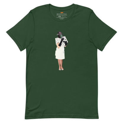 Anthropomorphic Pigeon Tee Online - Forest Green - Boozy Fox