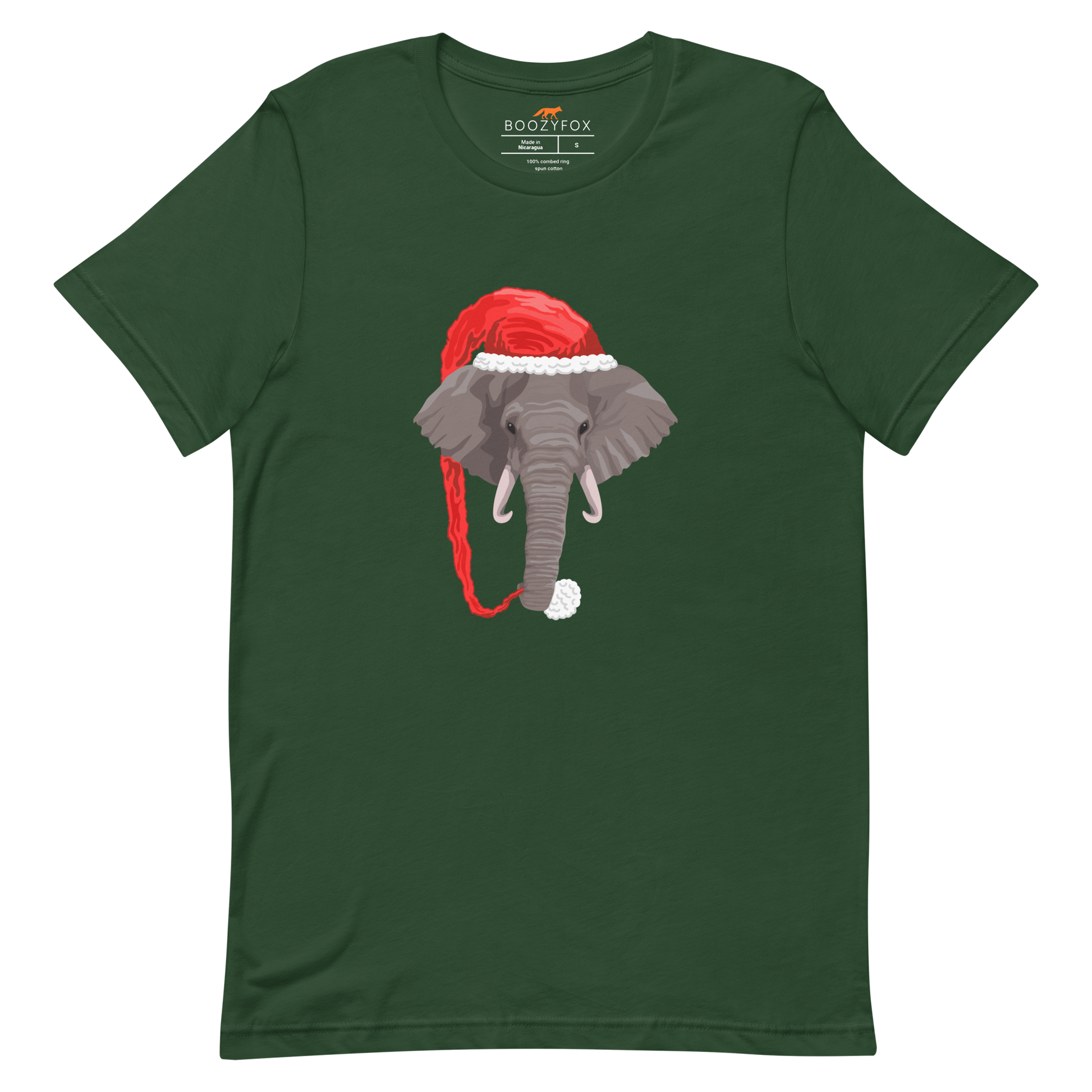 Christmas Elephant Tee Online - Forest Green - Boozy Fox