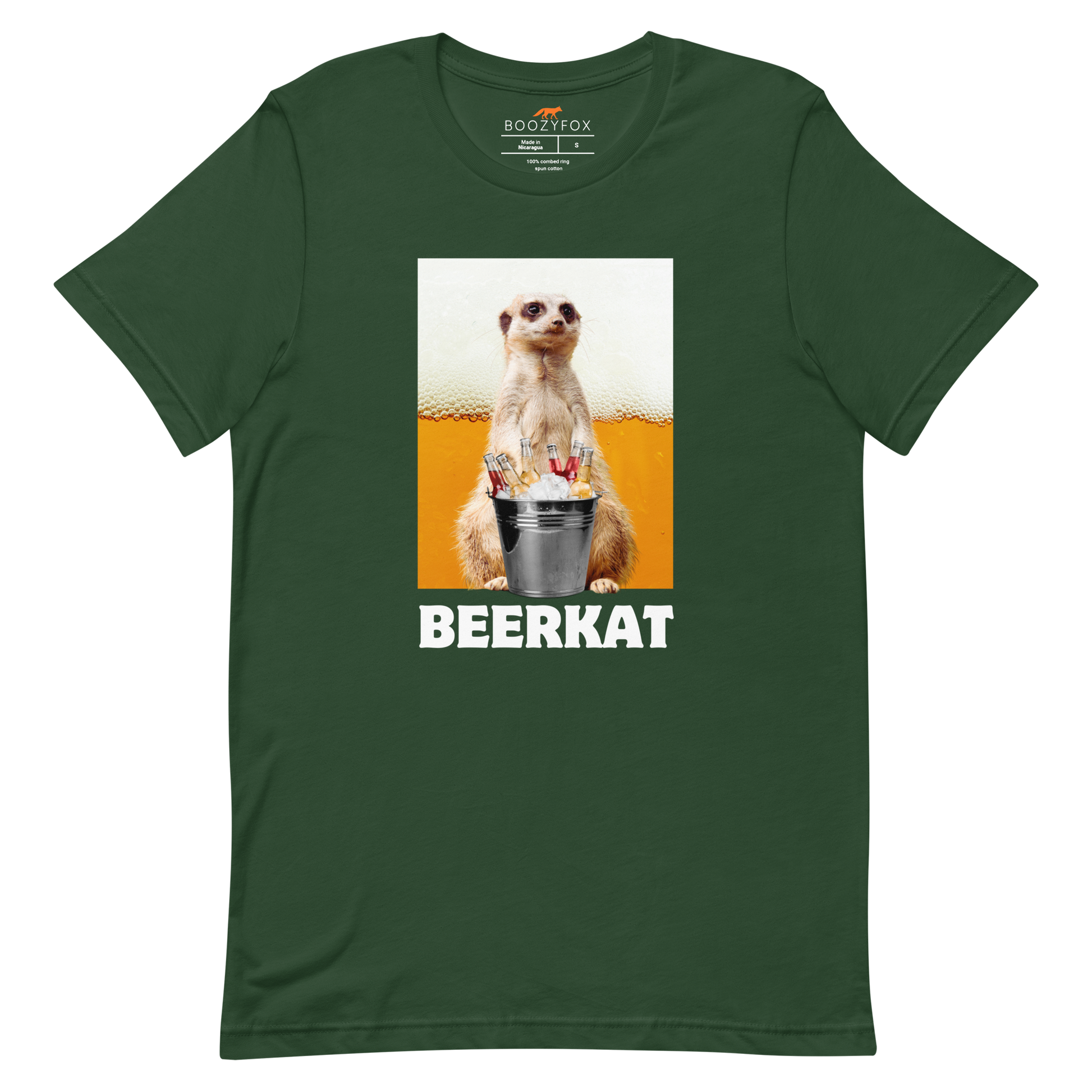 Meerkat Tee Online - Forest Green - Boozy Fox