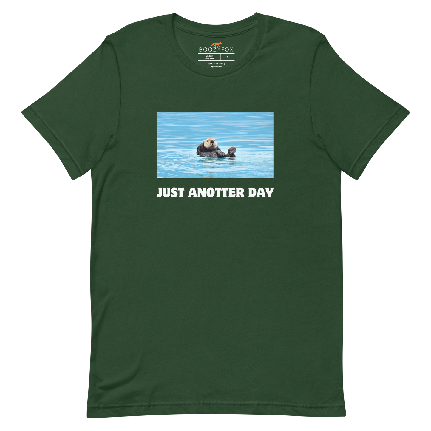 Just Anotter Day Otter Tee Online - Forest Green - Boozy Fox