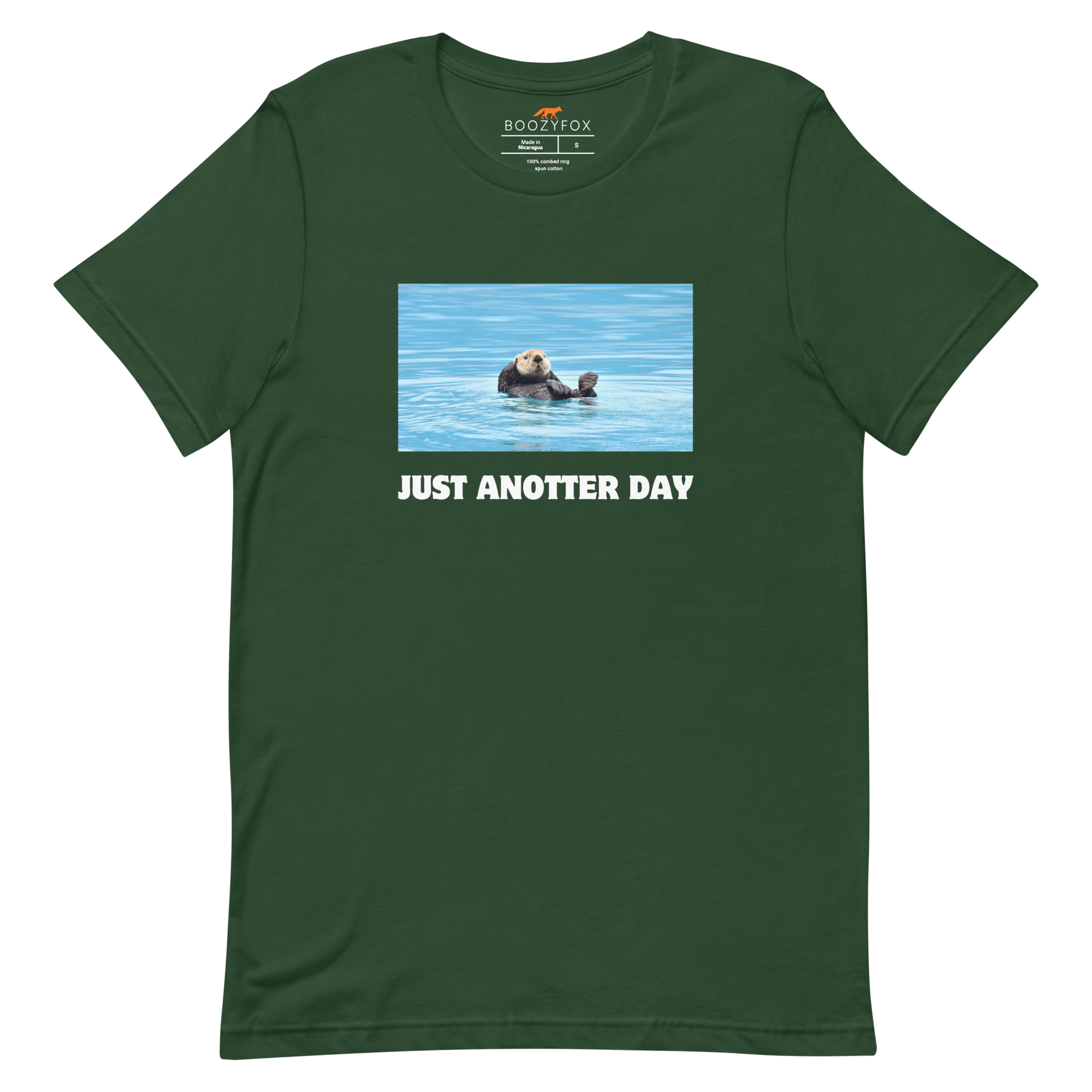 Just Anotter Day Otter Tee Online - Forest Green - Boozy Fox