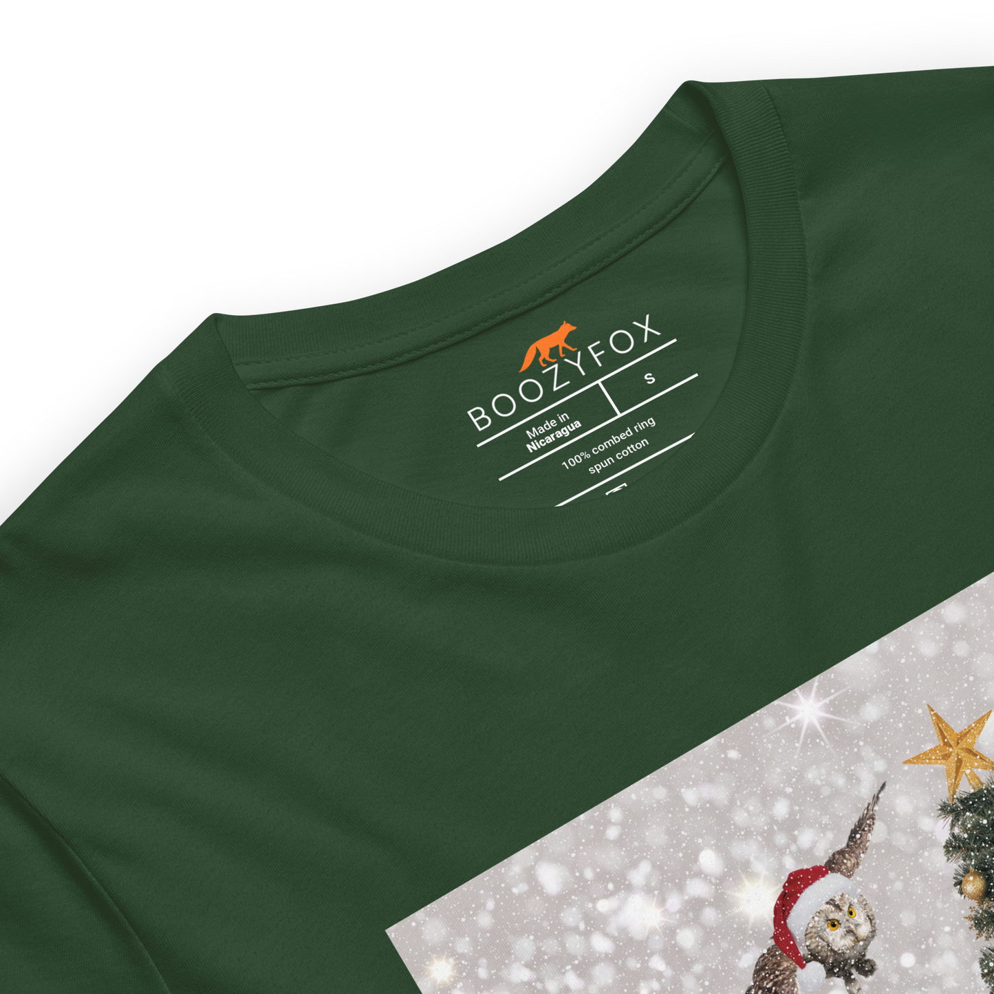 Product details of a Forest Green Christmas Animals Tee - Boozy Fox