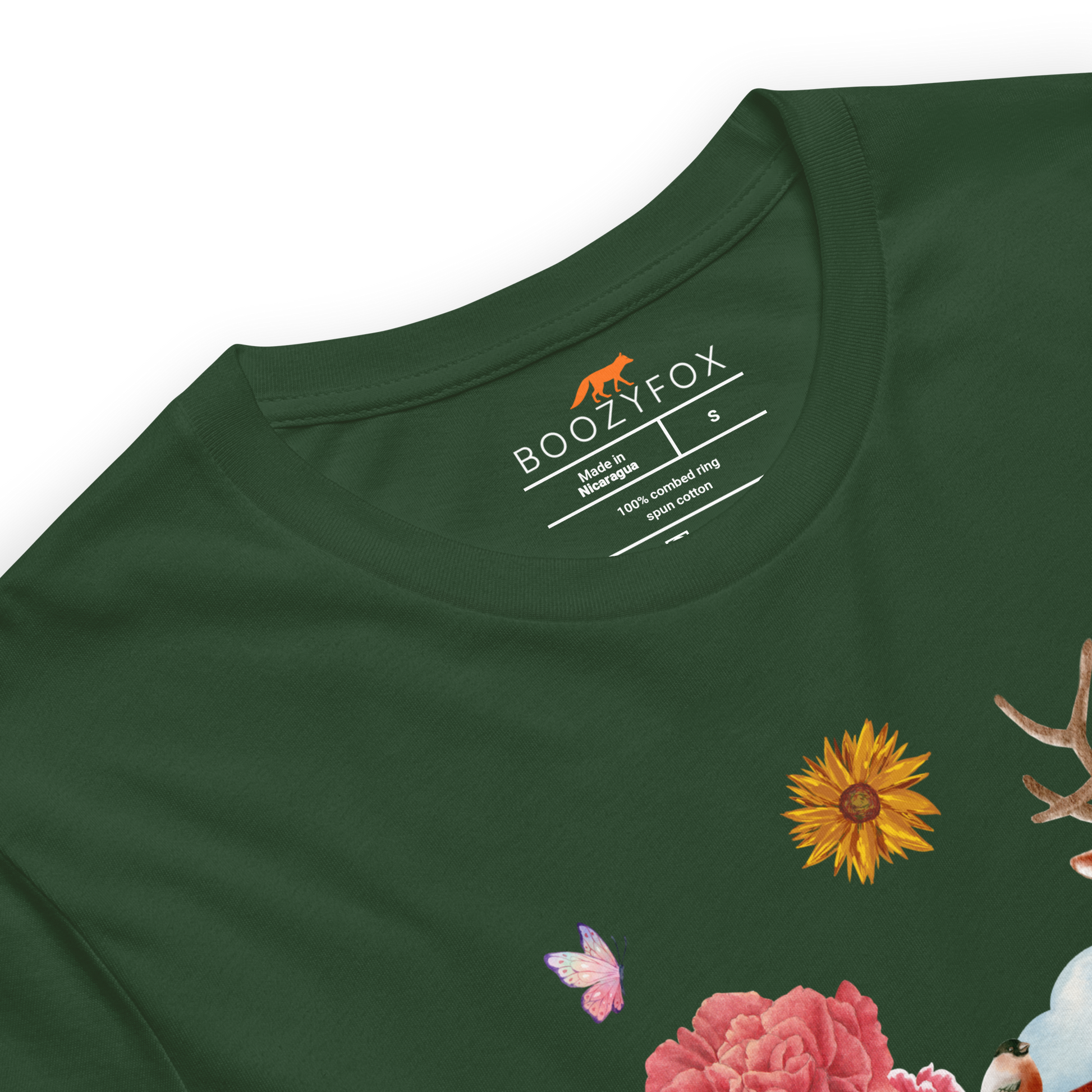 Product details of a Forest Green Premium Summer Is a State of Mind Tee featuring a Summer Is a State of Mind graphic on the chest - Cute Graphic Summer Tees - Boozy Fox