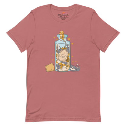 Mauve Premium Cat T-Shirt featuring a funny Anti-Depressants graphic on the chest - Cute Graphic Cat Tees - Boozy Fox
