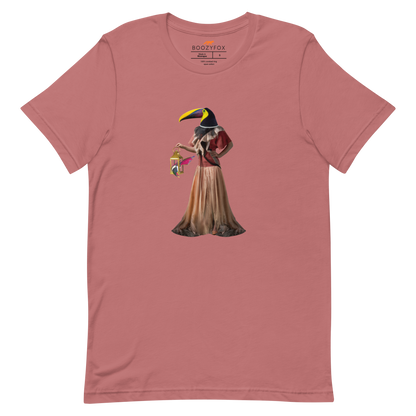 Mauve Premium Toucan T-Shirt featuring an Anthropomorphic Toucan graphic on the chest - Funny Graphic Toucan Tees - Boozy Fox