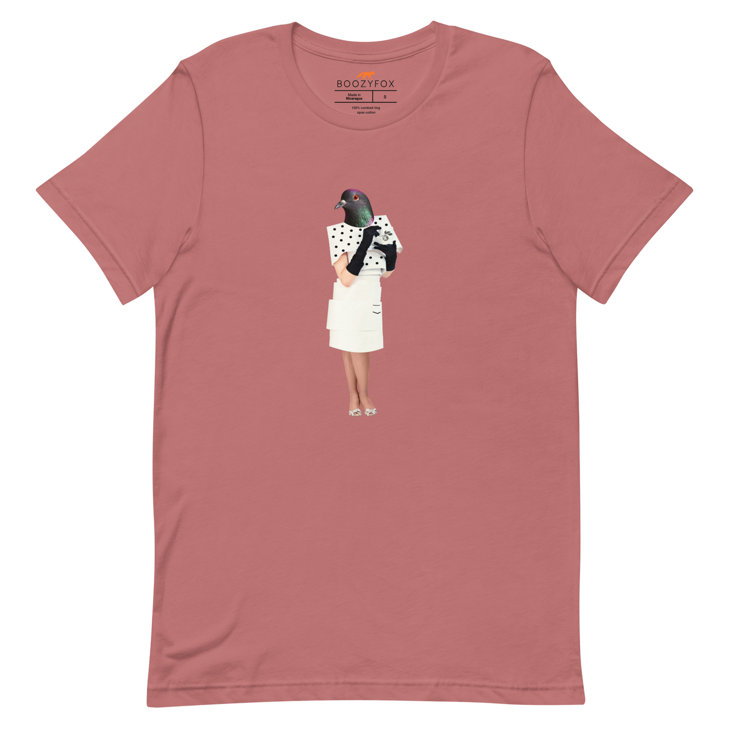 Anthropomorphic Pigeon Tee Online - Mauve - Boozy Fox